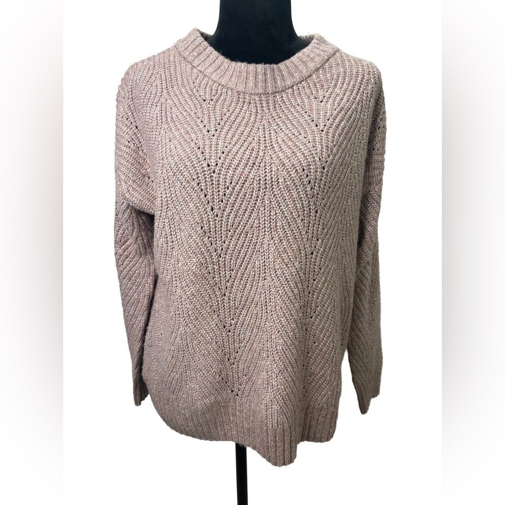 Market and Spruce cable knit pink Long sleeve sweater Size XL